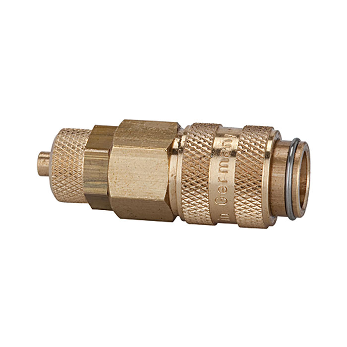 Quick-connect coupling I.D. 5, bright brass, Hose connection 6x4