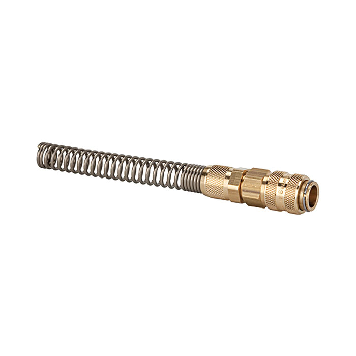 Quick-connect coupling I.D. 5, bright brass, rigid, Hose 8x6