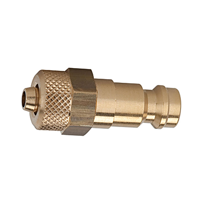 Nipple for couplings I.D. 5, bright brass, for hose 8x6, AF 14