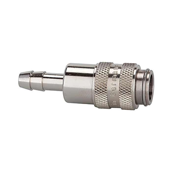 Quick-connect coupling I.D. 5, nickel-plated brass, Sleeve I.D. 4