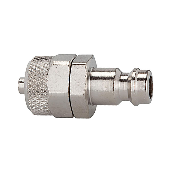 Nipple for couplings I.D. 5, nickel-plated brass, for hose 6x4