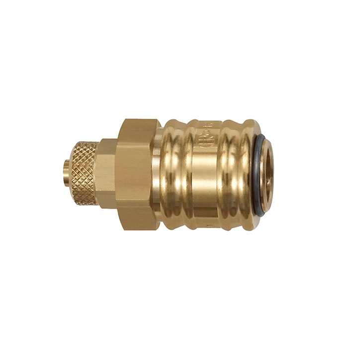 Quick-connect coupling I.D. 7.2, bright brass, Hose connect. 10x8