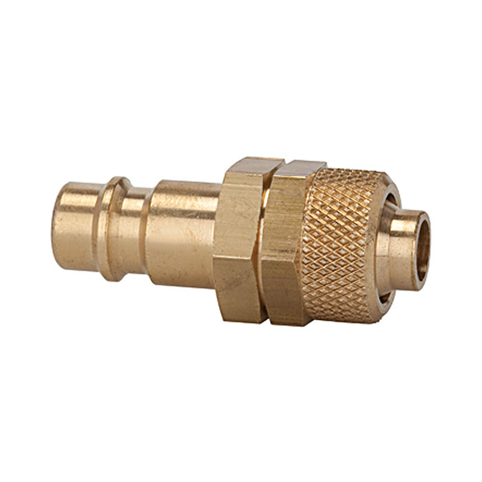 Nipple for couplings I.D. 7.2 - 7.8, bright brass, for hose 12x9