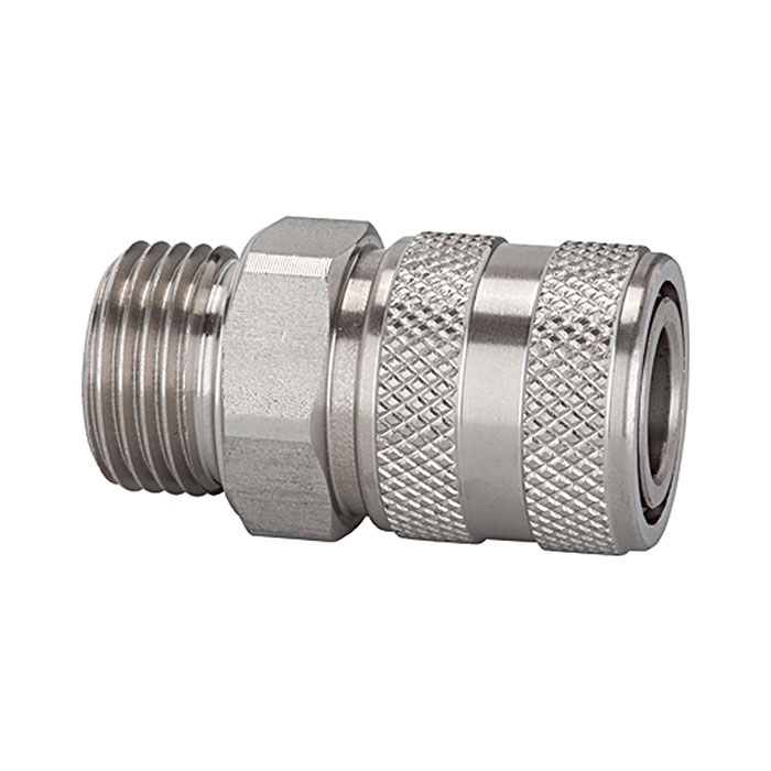 Quick-connect coupling I.D. 7.2, St. steel 1.4305, G 3/8 ET