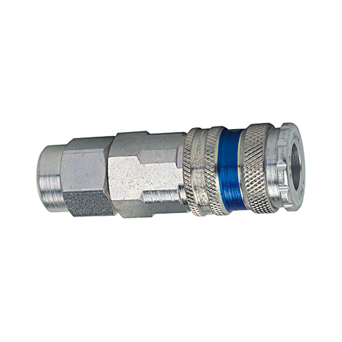 Quick-connect coupling I.D. 7.6 »stream line«, gal. steel / brass