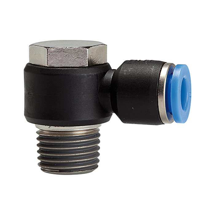 Push-in L-fitting »Blue Series«, rotating, R 3/8 o.