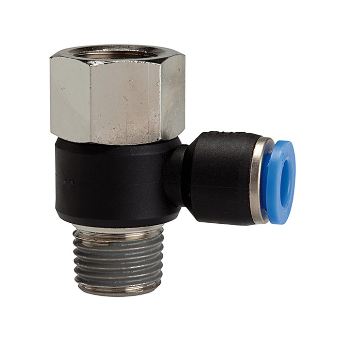 Push-in L-fitting »Blue Series«, rotating, G/R 1/4 i./o.