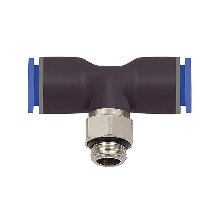 Push-in T-fitting »Blue Series«, rotating, M5 o.