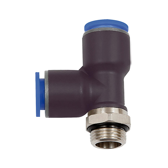 Push-in T-fitting »Blue Series«, L-shape, rotating, G 1/4 o.