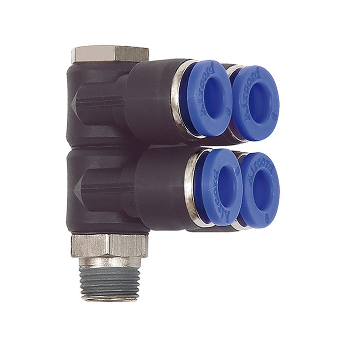 L-multi-distributor »Blue Series«, 4-fold, rotating, R 3/8 o.