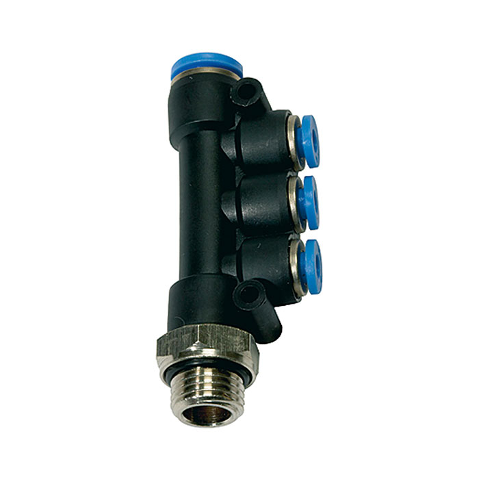 T-multi-distributor »Blue Series«, rotating, G 1/4 o.,