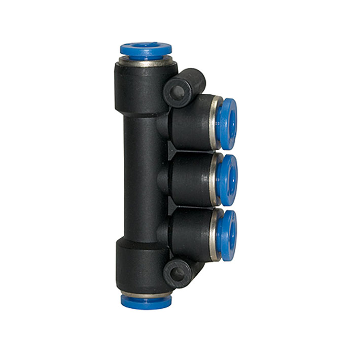 T multi-distributor, Plug connector »Blue Series« hose ext. Ø 5x8