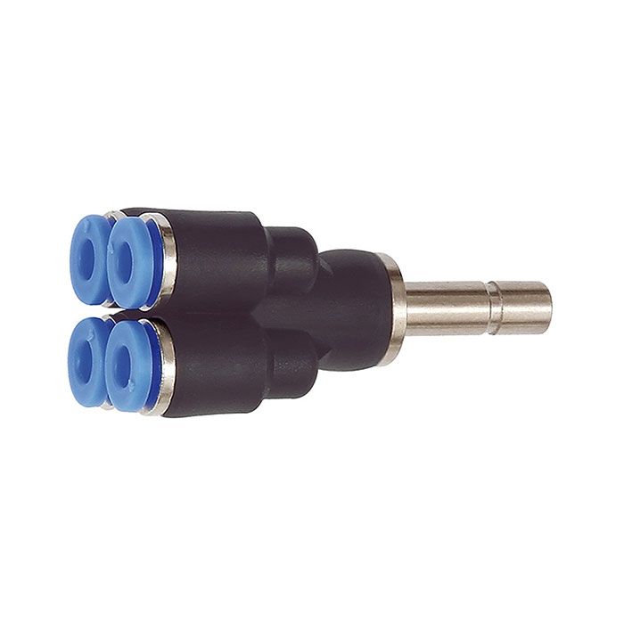 Multi-distributor, Plug nipple 6 mm »Blue Series« 4-fold