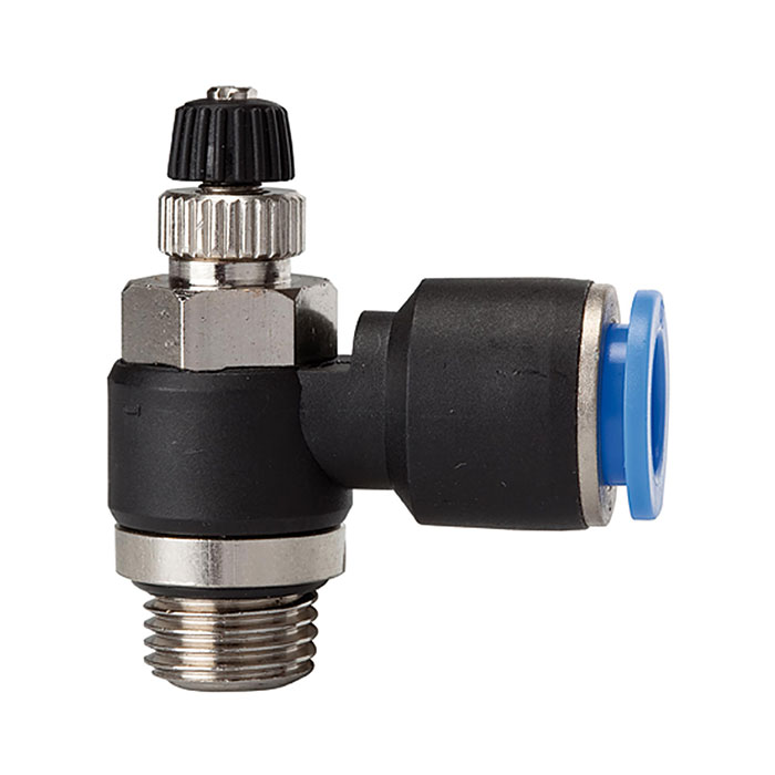 Throttle check valve »Blue Series«, Supply air throttle, G 1/4 o.