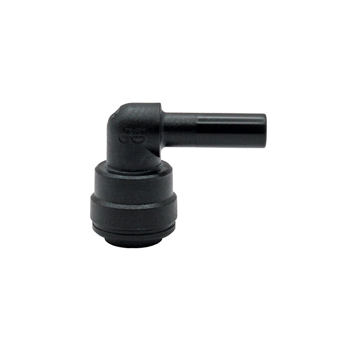 Plug-in angle connector POM, Supports 4 mm, hose exterior Ø 4