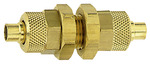 Bulkhead fitting, M10x1, for hose 6/4 mm, AF 14, Brass