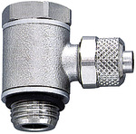 Angled pivot fitting with O-ring, M5 o., for hose 6/4 mm