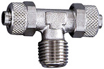 T screw-in fitting, R 1/8 o., for hose 4/2, nickel-plated brass