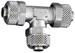 T-connection, for hose 6/4 mm, AF 9, nickel-plated brass