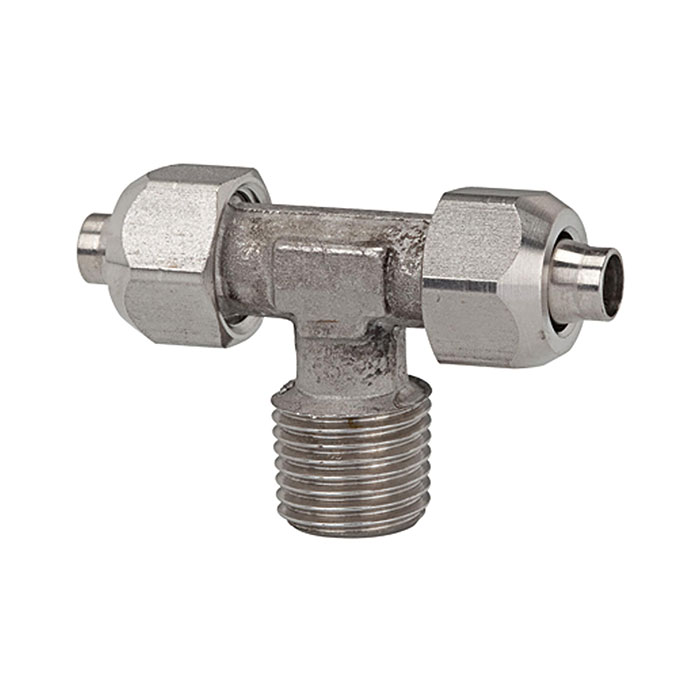 T screw-in fitting, R 1/8 o., for hose 6/4 mm, AF 12/10