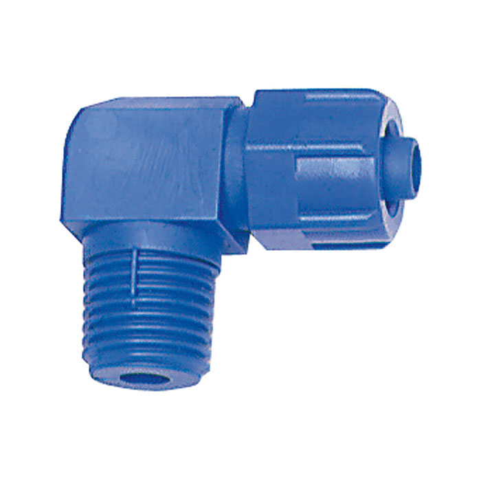 Angled fitting, rigid, R 1/4 o., for hose 6/4 mm