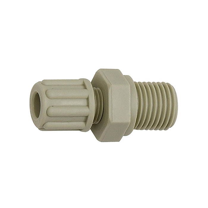 Straight screw-in fitting, G 1/8 o., for hose 4/6 mm, AF 14, PP