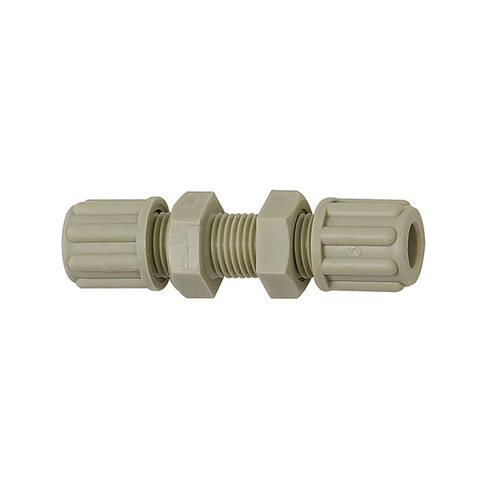 Straight bulkhead connector, M18x1.5, for hose 9/12 mm, AF 24, PP