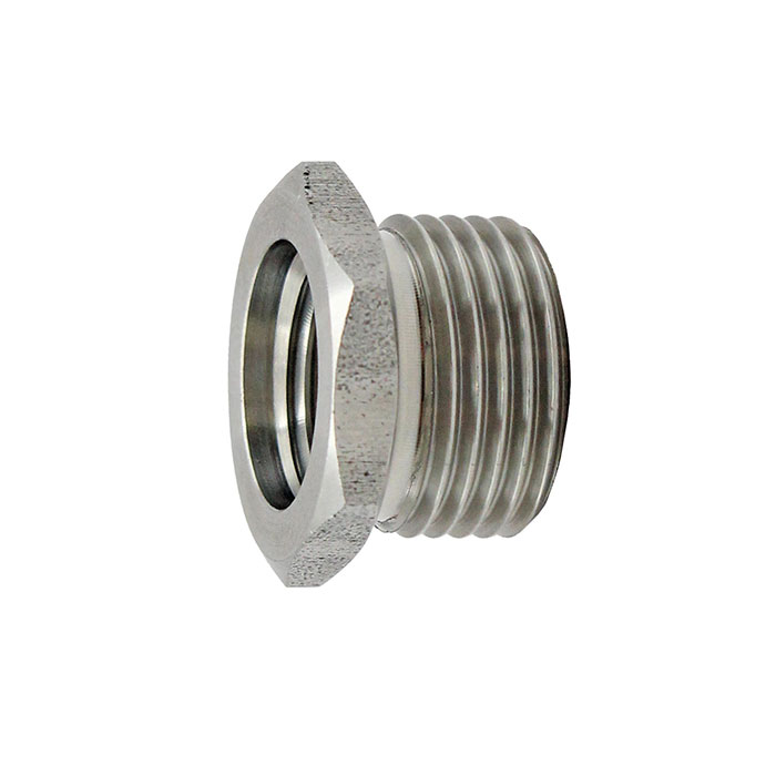 Reducing nipple short, G 1/4 o., M5 i., AF 17, Stainless steel