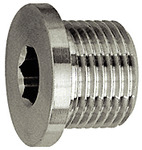 Locking screw, Hexagonal socket, Flange, G 1/4, Stainless steel