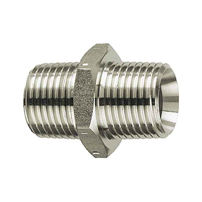 Double threaded nipple, R 1/4 o., R 1/4 o., Stainless steel