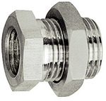 Bulkhead fitting, G 1/4 o., G 1/8 i., Stainless steel 1.4571