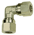 Angled fitting, Pipe exterior Ø 4 mm, nickel-plated brass