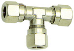 T-fitting, Pipe exterior Ø 4 mm, AF 9, nickel-plated brass