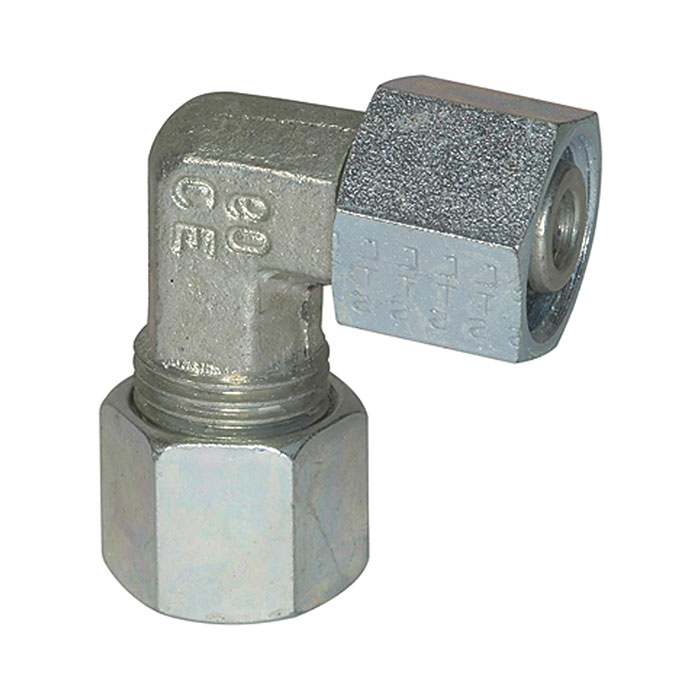 Adjustable angle fitting, Pipe exterior Ø 10 mm, galvanised steel