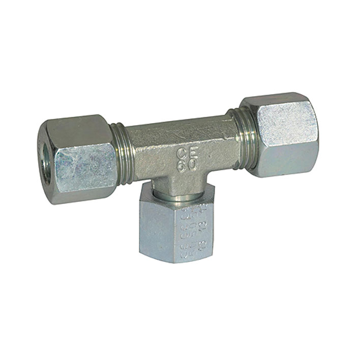 Adjustable T-fitting, Pipe exterior Ø 6 mm, galvanised steel