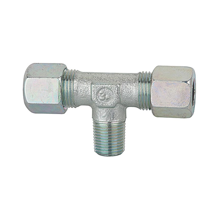 T screw-in fitting, R 1/8 o., Pipe exterior Ø 4, galvanised steel