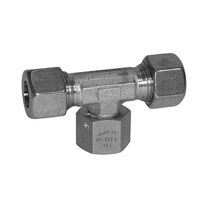 Adjustable T-fitting, Sealing cone, M14x1.5 i., Stainless steel