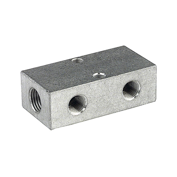 Distributor strip, Outlets both sides, Input 2x1/8, Output 3+3xM5