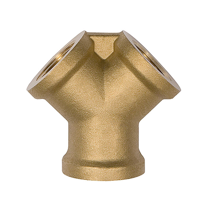 Distributor, 2-fold, G 3/8 i., 2 x G 3/8 IT, Bright brass