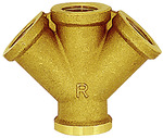 Distributor, 3-fold, G 1/2 i., 3 x G 1/2 IT, Bright brass