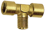 T-piece, interior/exterior/interior, G/R 3/4, AF 25, Bright brass