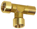 T-piece, Interior/interior/exterior, G/R 1/2, AF 21, Bright brass