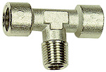 T-piece, interior/exterior/interior, G/R 3/8, nickel-plated brass