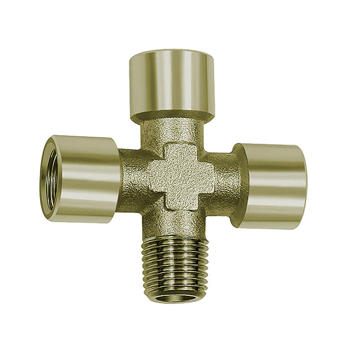 Cross-piece, 3 x IT, 1x ET, G/R 1/8, nickel-plated brass