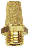 Sintered bronze silencer, Brass thread / hexagonal, G 3/8, AF 19