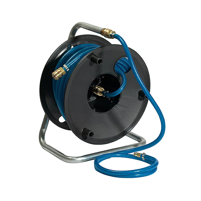 Compressed air hose drum, 20 m PVC hose Ø 12x6