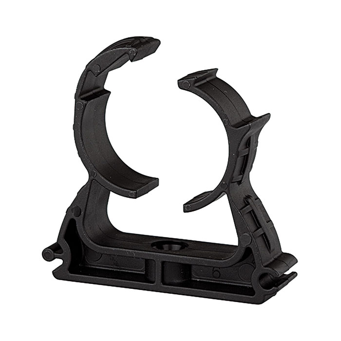 Pipe clamp, PP, for pipe exterior Ø 32 mm, black, Temp. max. 65°C