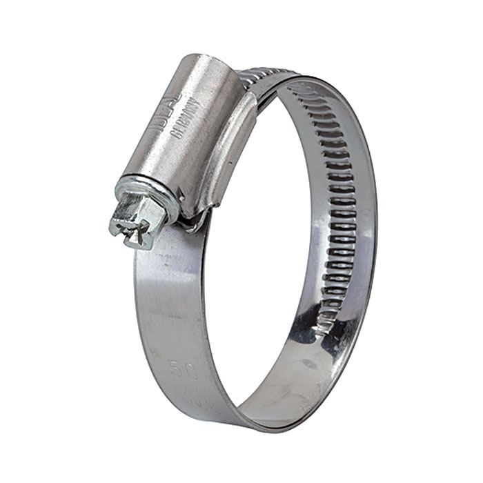 Worm thread hose clamp, Chrome steel 1.4016 (W2), 40.0 - 60.0 mm