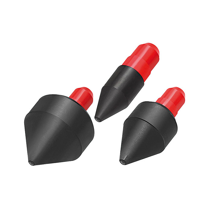 Rubber nozzle set (Ø 14, 25, 35 mm) for sensitive surfaces