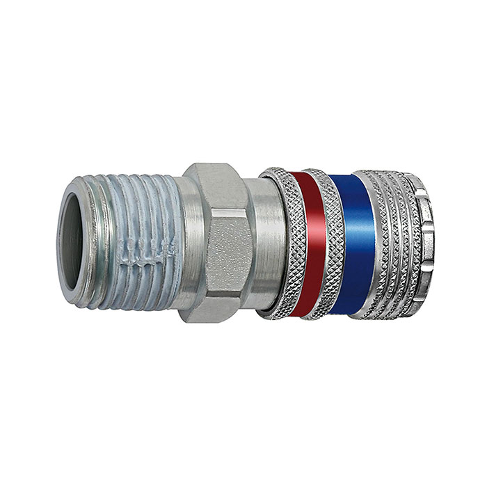 Safety coupling I.D. 7.6, Steel / brass galv., R 1/4 ET